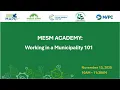 Working in a Municipality 101 Core Municipal Operations and Processes MESM Academy