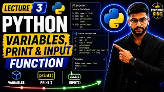 Lecture 3 Variables Print Input Function in Python Python Full Course 2026 Hindi