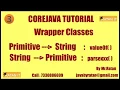 Core java Tutorial Wrapper Classes -3 String to Primitive conversion BY Ratan Sir