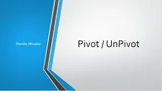 32 Pivot in sql server