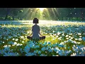 1-Hour Blissful Field Meditation Tranquil Music with a Girl Meditating Among White Flowers