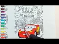 Lightning McQueen Race Day Coloring Cars Coloring for Kids Fun Easy Car Drawing