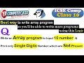 Array in Java Array Program to input 10 numbers print single digit numbers which are Not Present