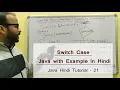 Switch statement in Java in hindi - 21 Syntax Flowchart Program Java Tutorial