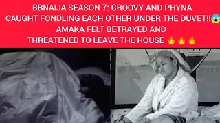 bbnaija 2022 groovy and phyna caught fondling each other under the duvet amaka is heartbroken 