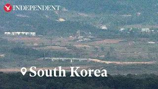 Watch again: Inter-Korea border as South accuses North of preparing to destroy roads