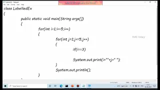 2 2 6 labelled break and continue with Java program explained in TELUGU