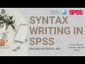 Syntax writing in SPSS SPSS Coding