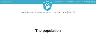 Python Tutorial The population Intermediate Predictive Analytics in Python
