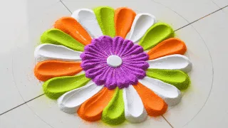 independence day special rangoli l 15 August rangoli design l स्वातंत्र्य दिन रांगोळी l tirange