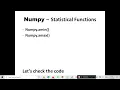 55 Numpy Statistical Function Class 8