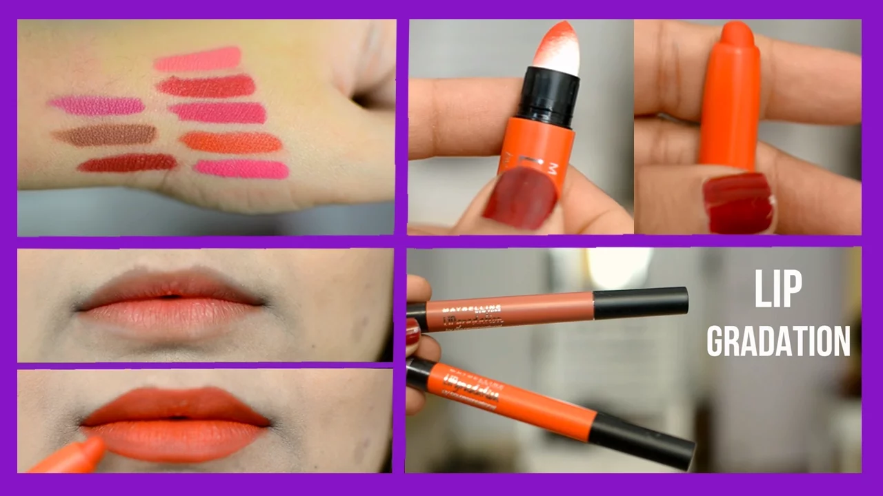 MAYBELLINE LIP GRADATION SWATCHES AND REVIEW. 