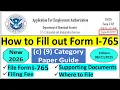I - 765 Application for Employment Authorization C 9 Category Applying for USA Work Permit