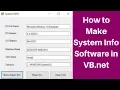 How to Make System INFO Software in VB net