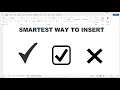 Shortcut for Tick Symbol in Word document Insert Check mark in word
