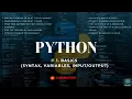 Python Programming 1 Basics Syntax Variables