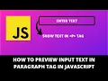 How to Input Text in Paragraph Tag in Javascript