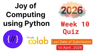 NPTEL Joy of Computing Using Python - Week 10 Quiz Answers 2026 Proof Included