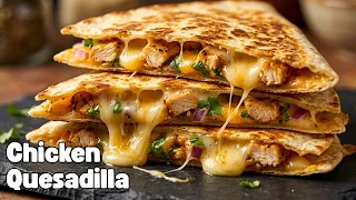 Quick Cheesy Chicken Quesadilla Recipe by Tiffin Box |  Easy Mexican Snack Recipe