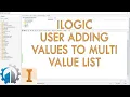 iLogic Lesson User Input Value To Existing Multi Value List