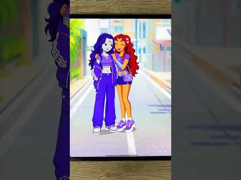BEFORE OR AFTER? ⭐️ Starfire GLOW UP Transformation #starfire #teentitans #glowup #drawing