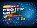 How to Setup Python in 2026 VS Code Installation Google Colab Python Series