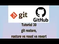 Git and GitHub Tutorial 30 git restore command