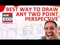 BEST Way To Draw ANY Two POINT PERSPECTIVE Proven Steps