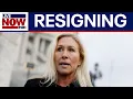 Why is Marjorie Taylor Greene resigning?