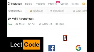 LeetCode Top Interview Questions Series Valid Parentheses Solution Java