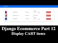 Django Ecommerce Part 12 How to display cart items in cart page in Django Stock Validation