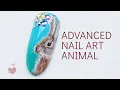 HOW TO Advanced hand painted nail art Rabbit nail art Easter nail art