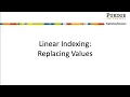 Linear Indexing Replacing Values