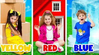 تعمل إيفا وأصدقاؤها على بناء بيوت الألعاب واللعب فيها 