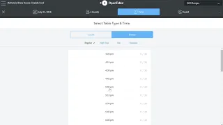Making A Reservation With OpenTable
