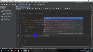 How to Display Fibonacci series using For loop in Java
