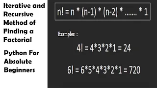 How to Program Factorial in python Recursive and Iterative Method python for Beginners