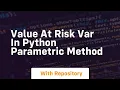 value at risk var in python parametric method