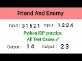 Friend And Enemy Python IDP Solutions Telugu Nxtwave CCBP Python Problems Raj Python Tech