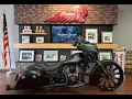 Indian custom motorcycle with air ride and 26 front wheel