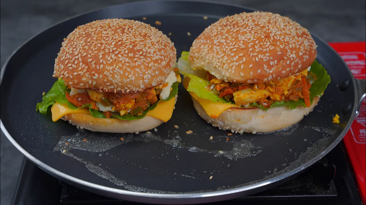     (   )  Egg Tawa Burger   Burger recipe bangla