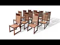 Set of 12 Dining Chairs in Rosewood Caning Fatima 1960s - Lot 606