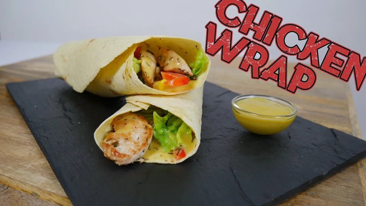 Wraps mit Hähnchenbrustfilet (Wraps with Chicken Breast). 