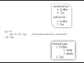 HTML - Create unordered ordered and nested List