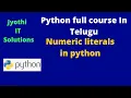 13 Numeric literals in python in Telugu Jyothi IT Solutions Tokens in Python