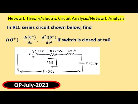 Download MP3 In RLC series circuit shown below, find𝒊(𝟎^+ ),    if switch is closed at t=0.