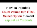 Populate Bind Enum Values Into Select Option HTML asp net c 4 6