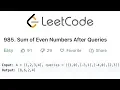 LeetCode Sum of Even Numbers After Queries Solution Explained - Java