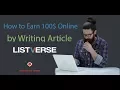 How to Earn Money Online Article Writing on Listverse 100