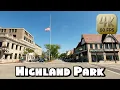 Driving Around Wealthy Chicago Suburb Highland Park Illinois in 4k